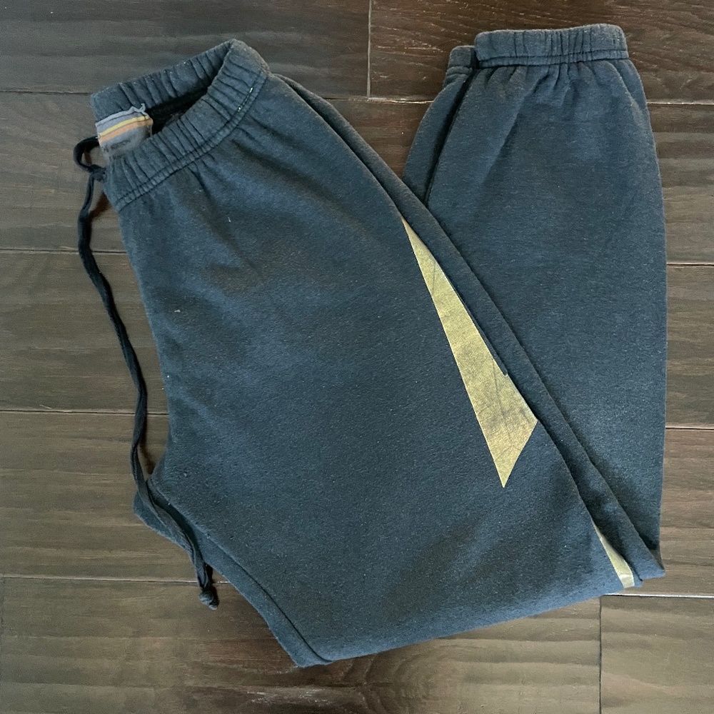 COPY - AVIATOR NATION-BOLT SWEATPANTS - Black/Gold-size S